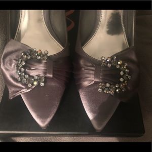 Nina pewter satin pumps